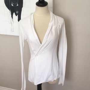 James Perse White double breasted top size 1